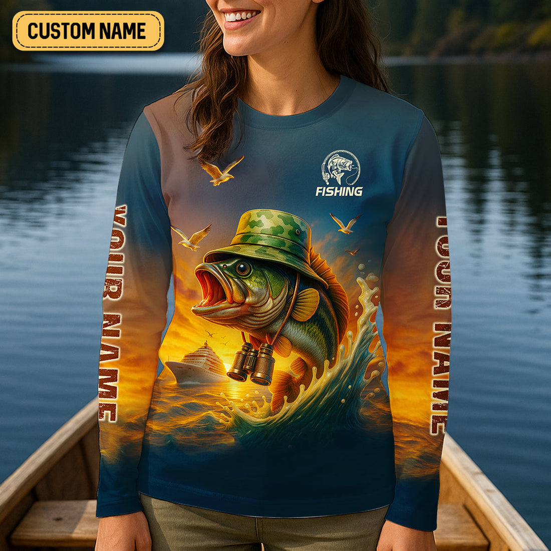 Professional Master Baiter Sunset Fishing UPF Shirts, Fishing Shirt For Women, Hooded Fishing Shirt