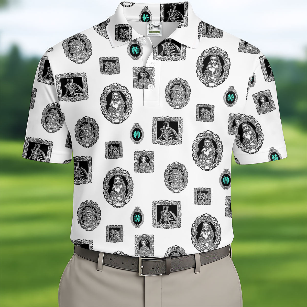Gothic Portrait Halloween Horror Character Polo Shirt, Golf Shirt, Golf Shirts For Men