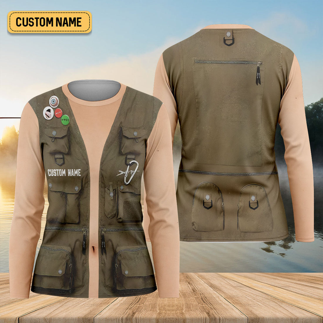 Fishing Vest Print Fishing UPF Shirts, Performance Fishing Shirts, Fishing Shirt For Women