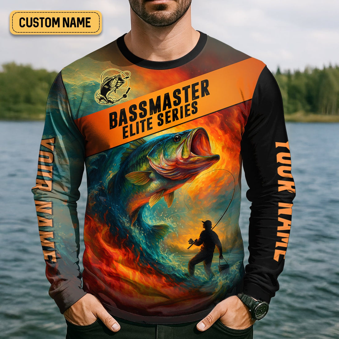 Bass Masters Elite Fishing UPF Shirts, Long Sleeve Fishing Shirts, Fishing Shirts For Men