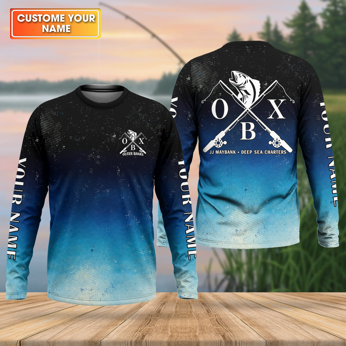 JJ Maybank Deep Sea Charters Outer Banks Fishing UPF Shirts, Fishing Movie Fishing Gift for Men