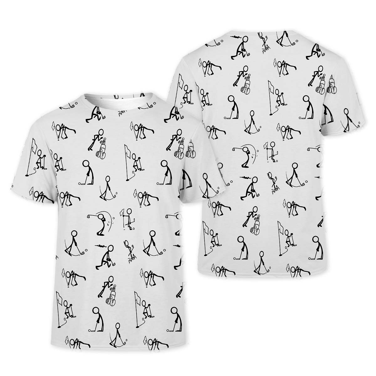 Funny Stick Figure Womens Golf Polo ShirtGolfing Apparel, Womens Golf Gifts