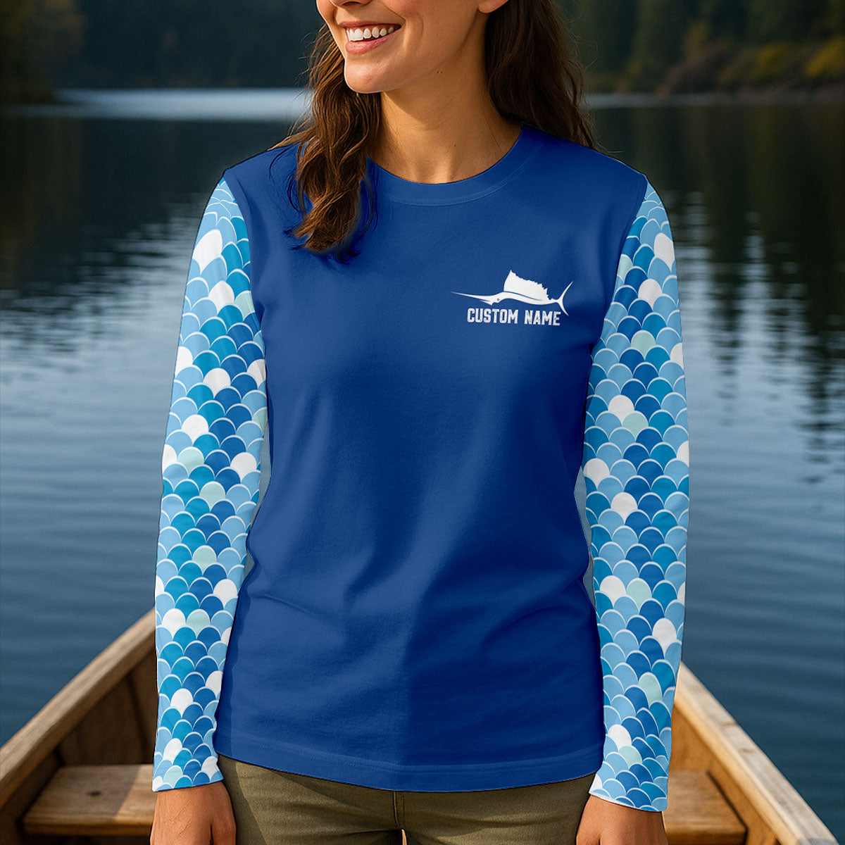 Salty Crew Chasing Tail Dark Blue Fishing UPF Shirts, Funny Fishing Shirt, Fishing Shirt For Women
