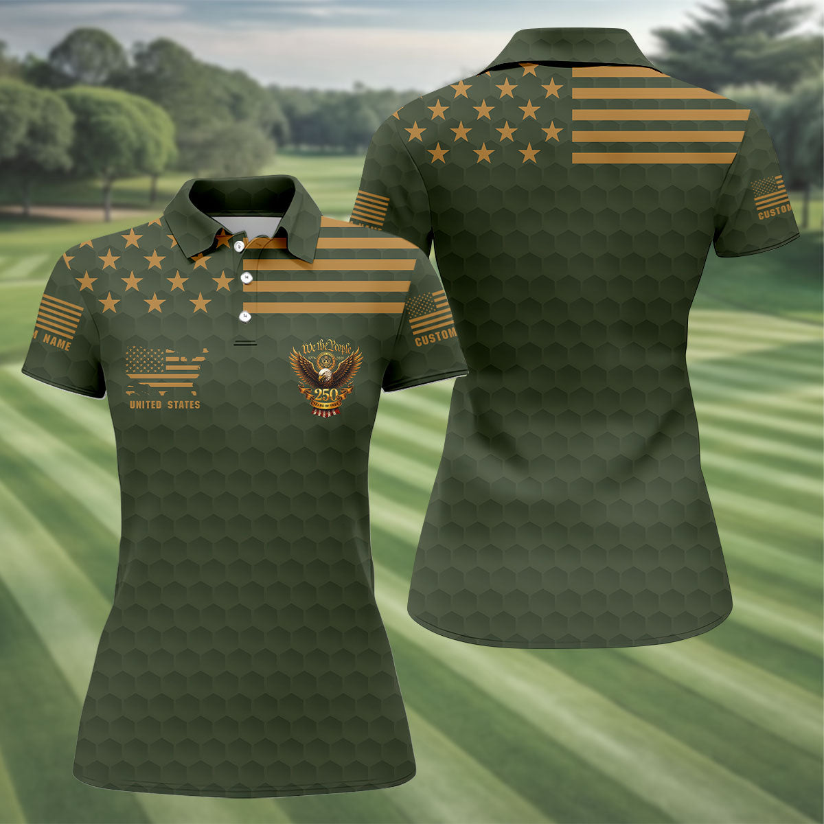 Army Veteran We The People 250 Years Of Free 4th Of July Golf Shirt, Women's Golf Tops