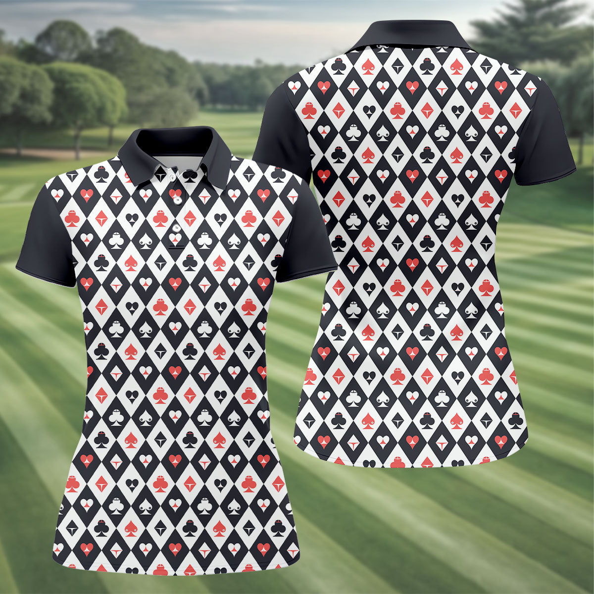 Casino Royale Dirty Argyle Pattern Funny Women's Golf Tops, Valentines Golf Gift, Ladies Golf Polos
