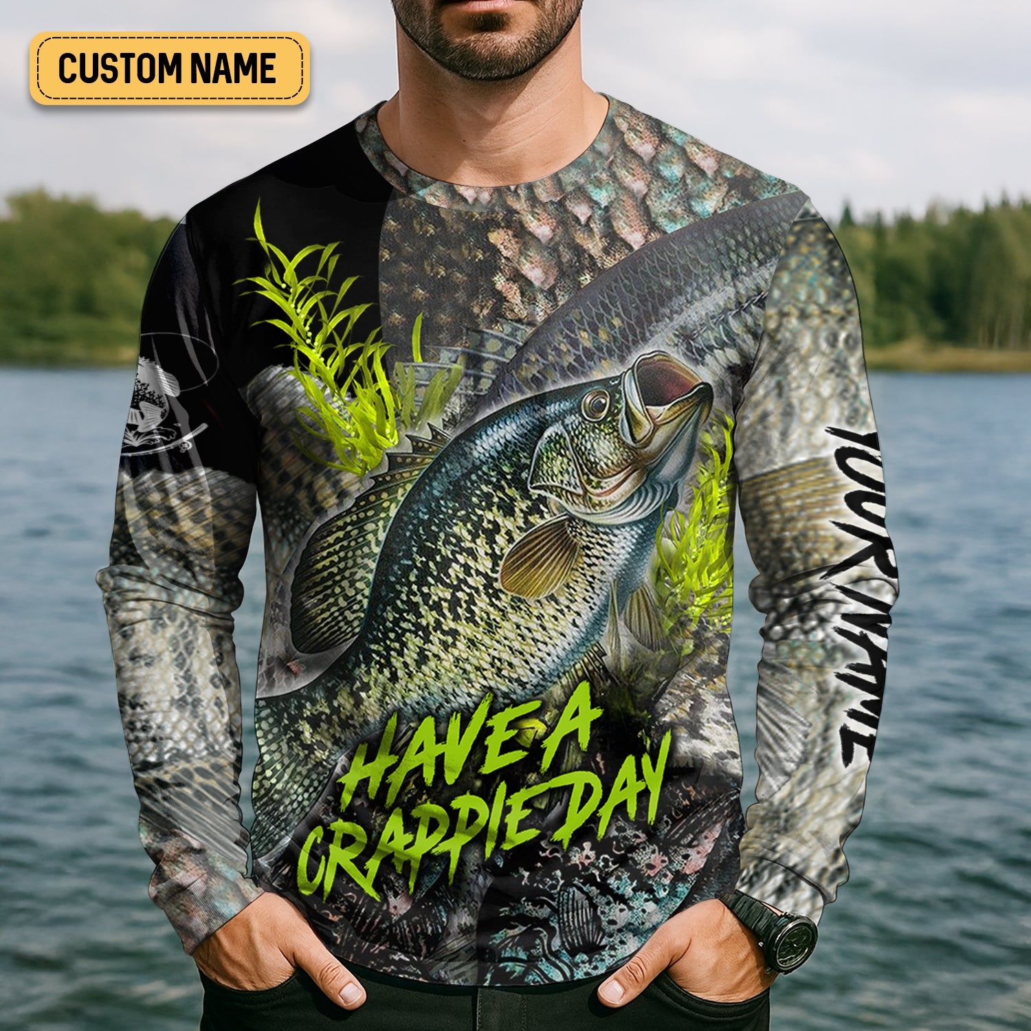Have A Crappie Day Long Sleeve Sun Shirt, Tournament Fishing Shirts, Camo Long Sleeve Shirt, Fishing Shirts For Men