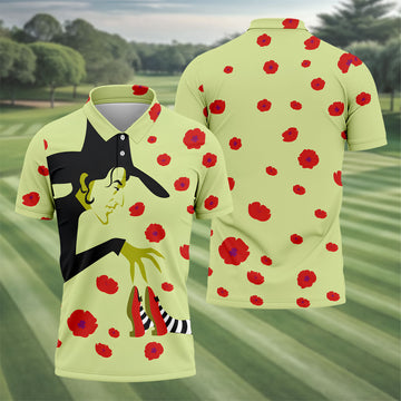 Green Horror Character Golf Polo Shirt, Halloween Golf Shirt, Mens Halloween Shirt