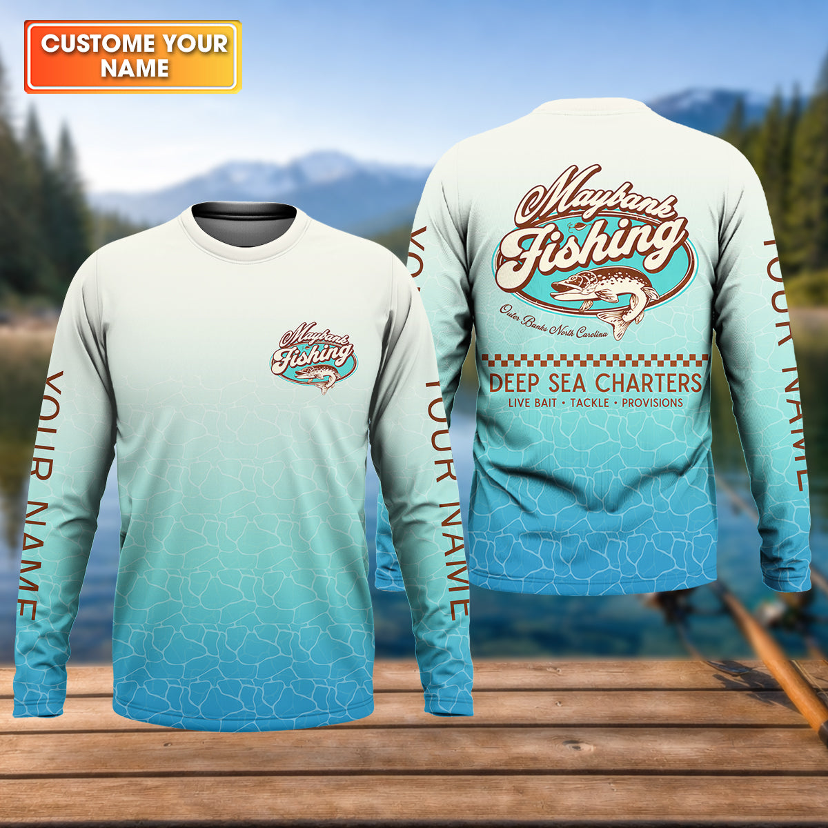 Maybank Fishing Deep Sea Charters Funny Fishing Shirt, Fishing UPF Shirts, Fishing Shirts For Men