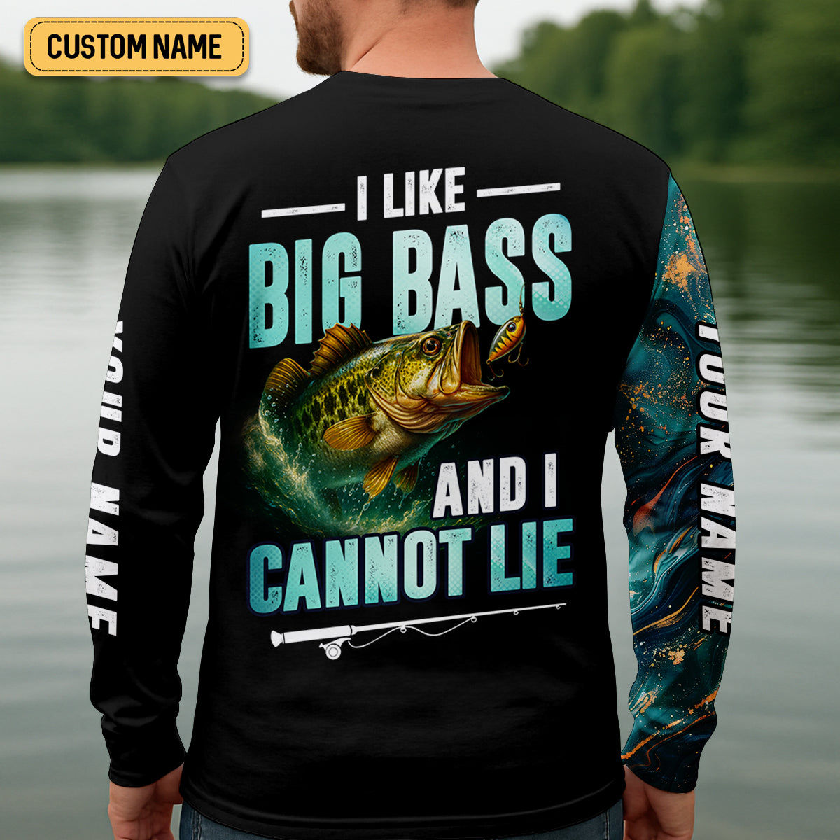 I Like Big Bass And I Cannot Lie Shirt, Funny Fishing T-shirt, SPF Shirt For Men, Gift For Fisherman