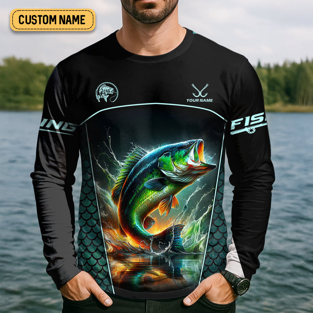 Don't Be A Dumb Bass SPF Shirt For Men, Funny Fishing Shirt, Fishing Shirts For Men, Bass Fishing