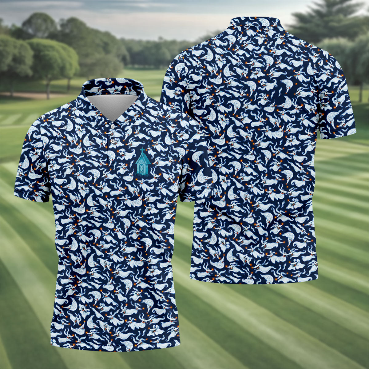 Halloween Green Witch Horror Character Polo Shirt, Polo Shirts For Men, Mens Golf Shirts