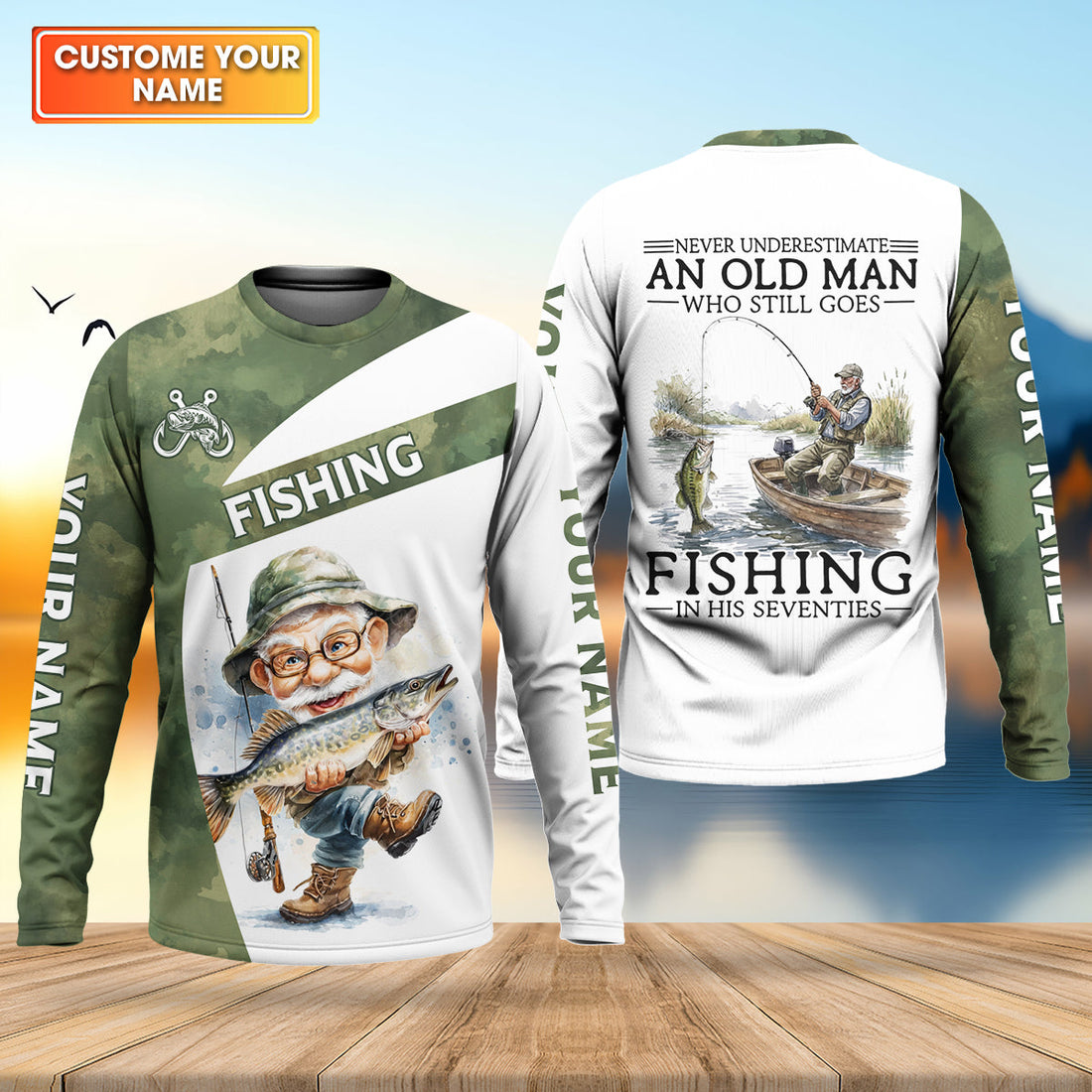 Never Underestimate An Old Man Who Still Goes Fishing Camo Fishing Shirt, Fishing UPF Shirts, Fishing Shirts For Men