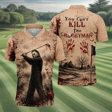 You Can't Kill The Bogeyman Halloween Golf Polo Shirt, Mens Golf Polo, Printed Golf Shirts