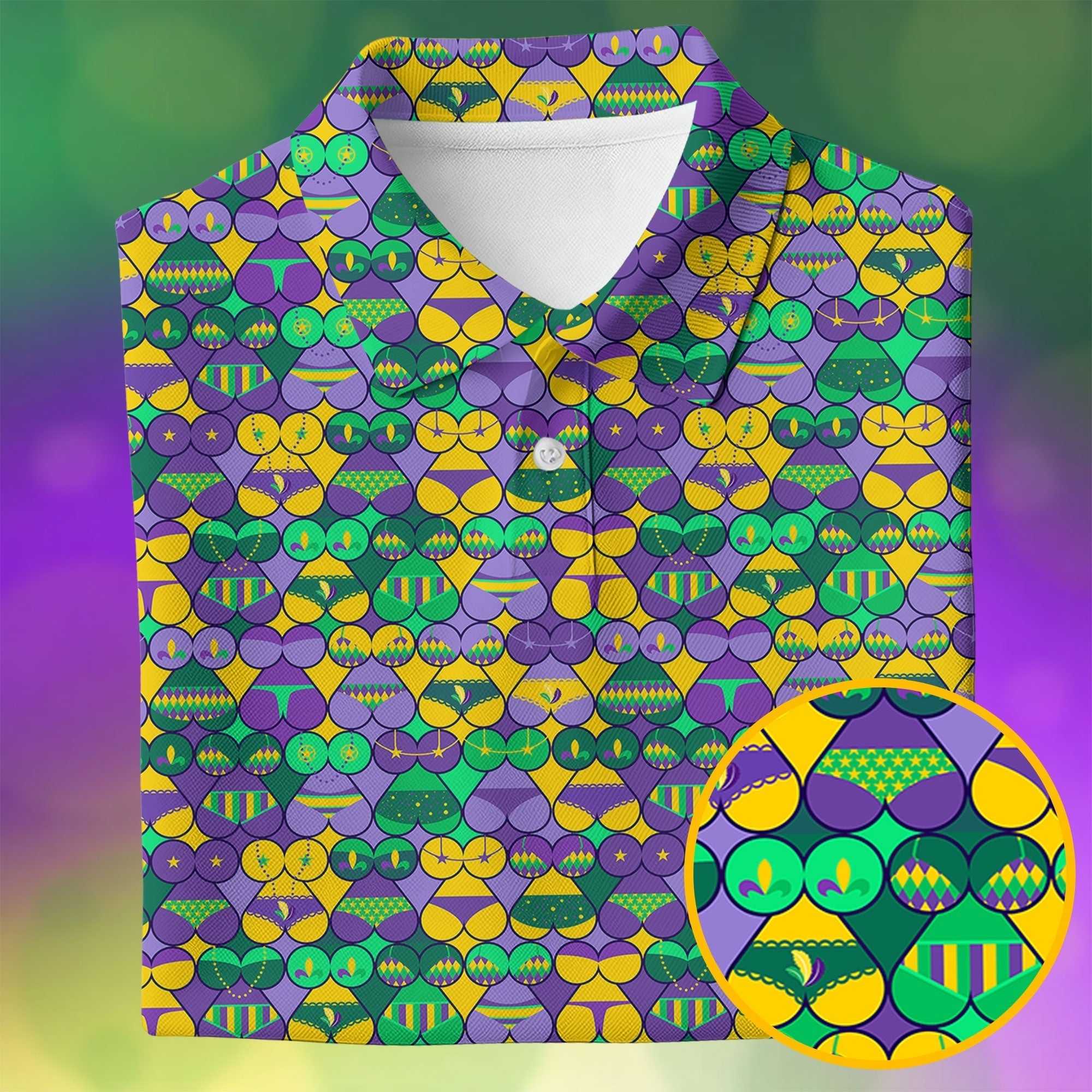 Adult Humor Naughty Fun Mardi Gras Golf Shirt, Women's Golf Shirts, Ladies Golf Polos, Golf Shirt For Women