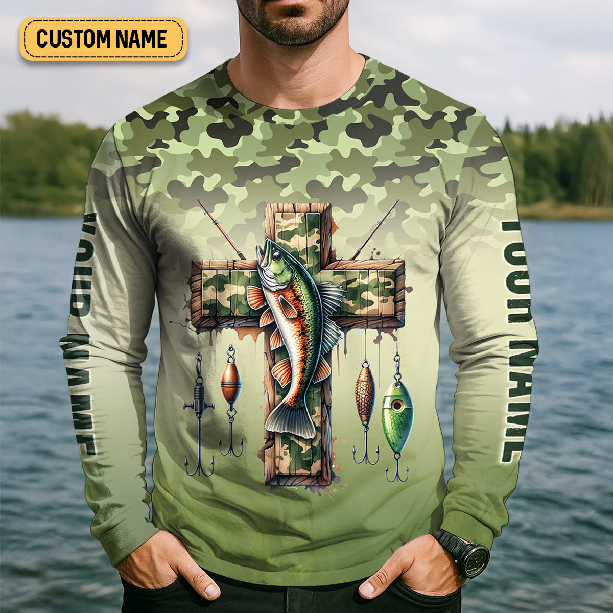 I Will Make You Fishers Of Men Camouflage Fishing Shirts, Fishing UPF Shirts, Christian Fishing Shirts For Men
