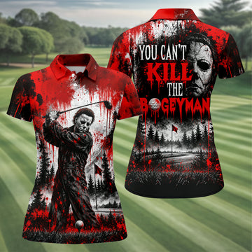 You Can't Kill Bogeyman Halloween Horror Character Polo Shirt, Golf Polo, Womens Golf Tops