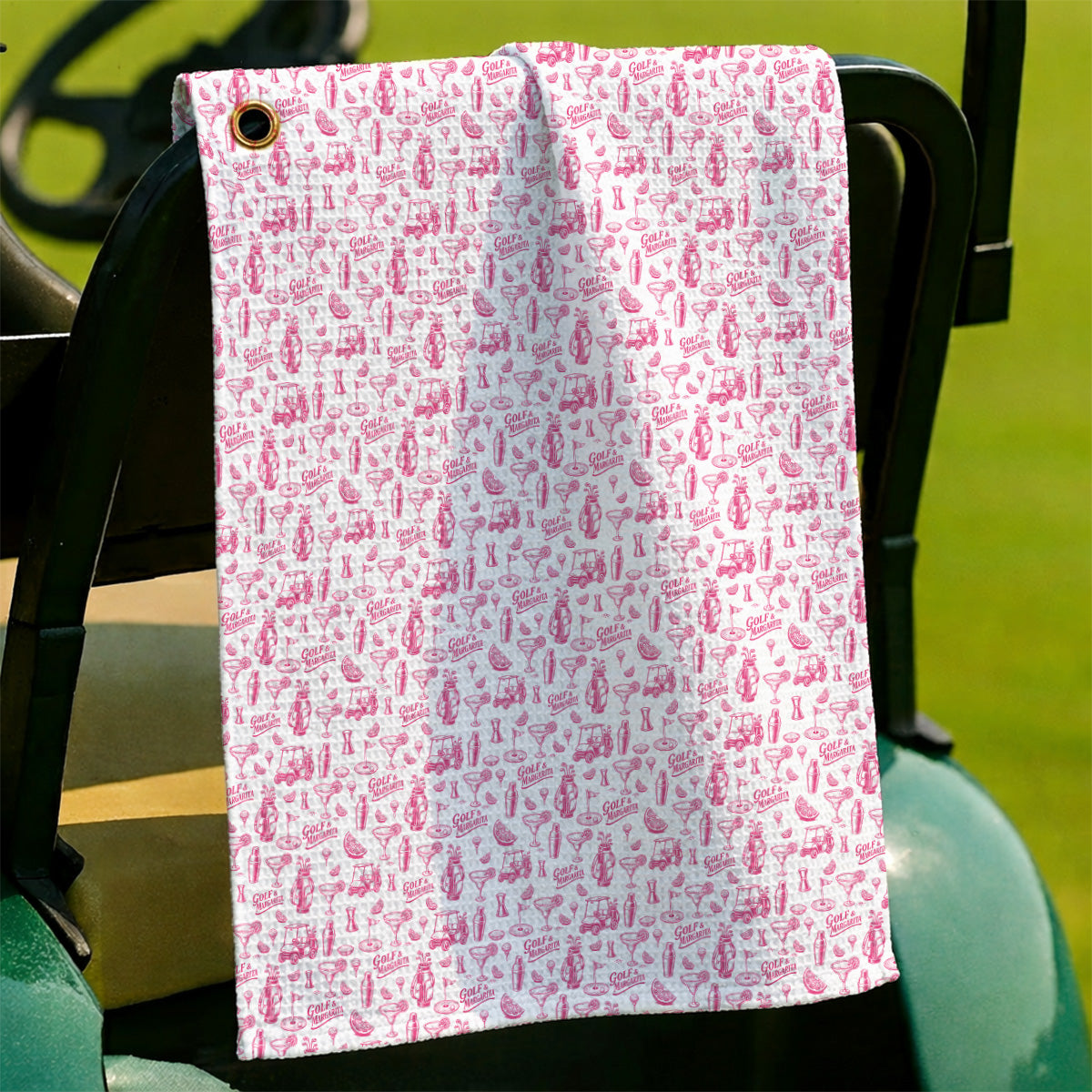 Golf & Margarita Pattern Golf Towels, Margarita Lover Golf Towel, Funny Golf Gift For Golfer