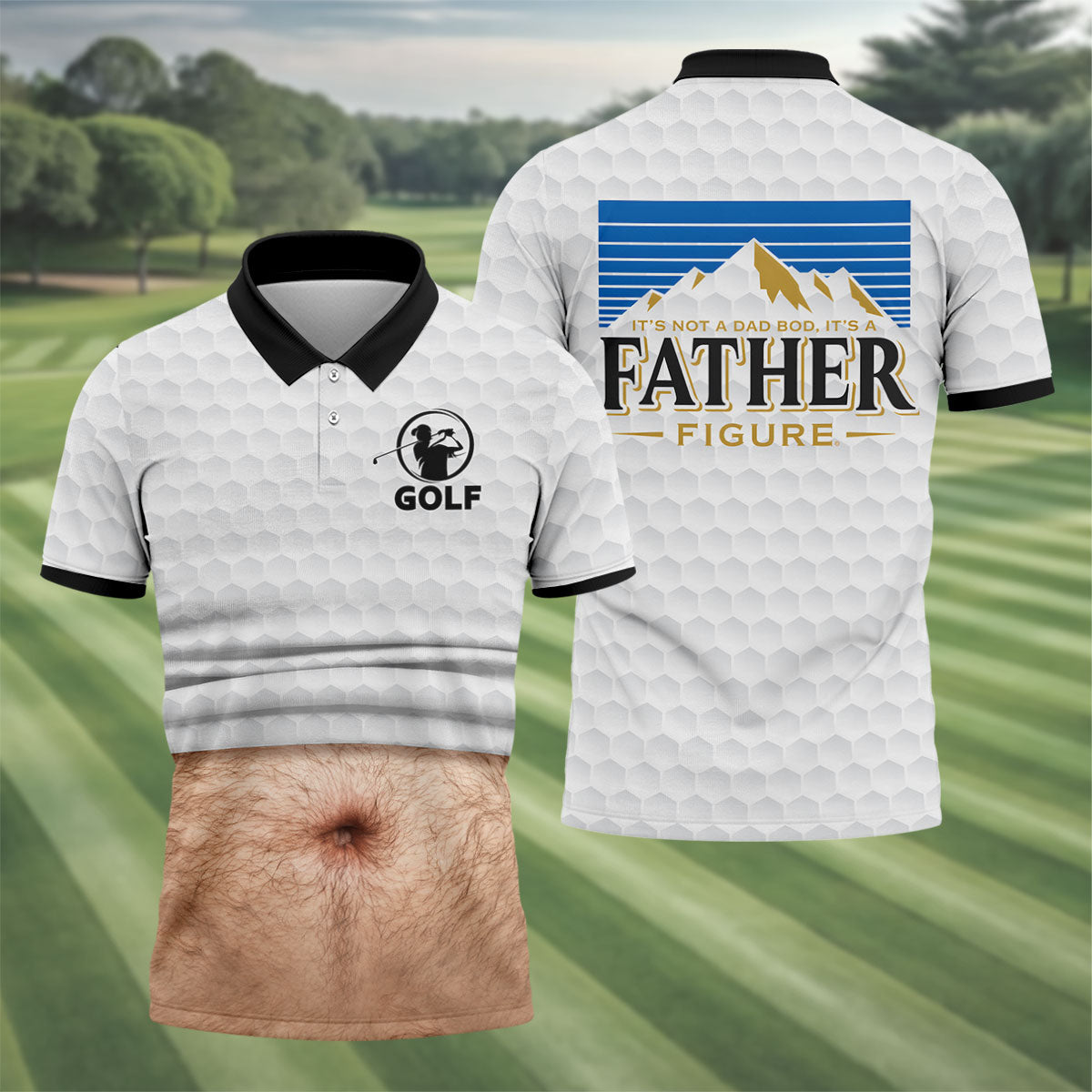 It's Not A Dad Bod It's A Father Figure Men's Funny Golf Shirts, Father's Day Golf Gift