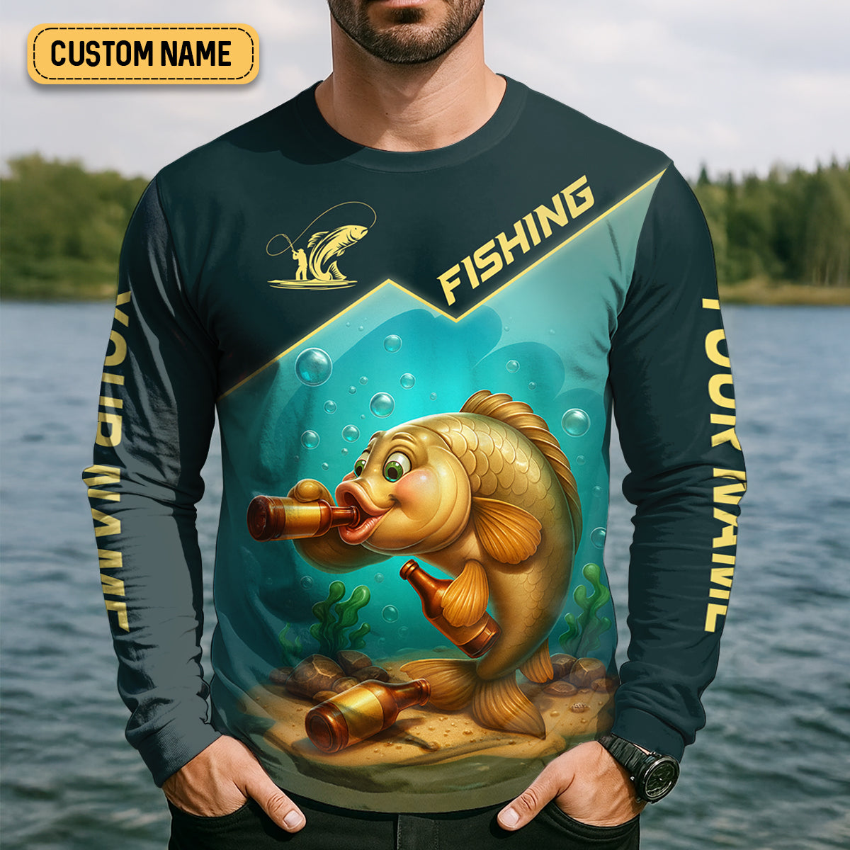 There's Nothing A Beer And Fishing Can't Fix SPF Shirt For Men, Gift For Fisherman, Largemouth Bass Fishing