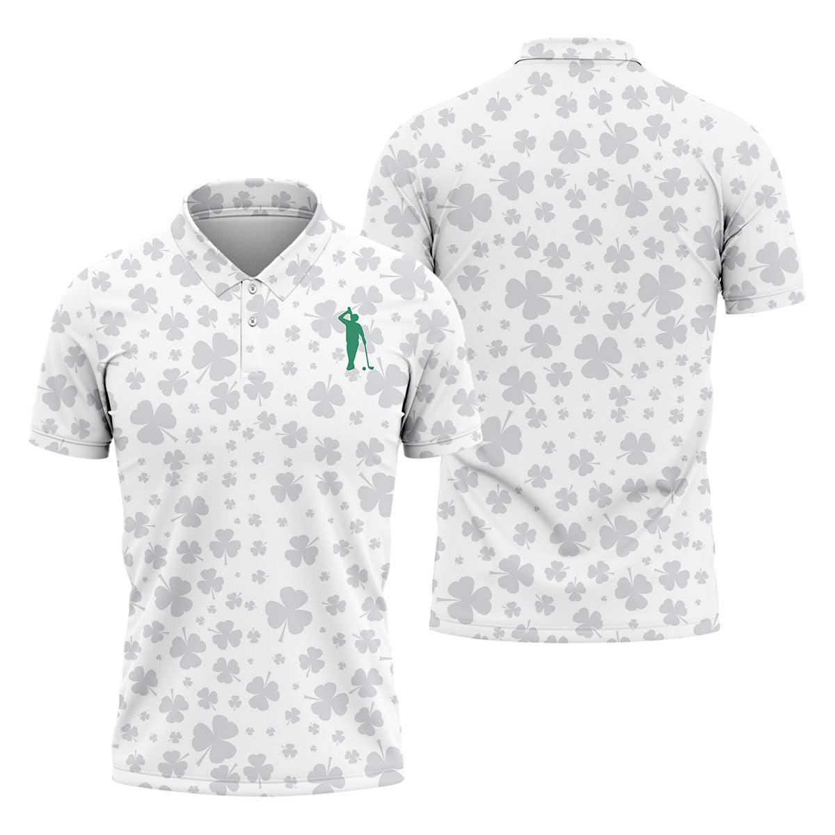 Shamrock Golf Polo ShirtMens Golf Shirt, St Patrick's Day Golf Shirt, Gift For Golfer