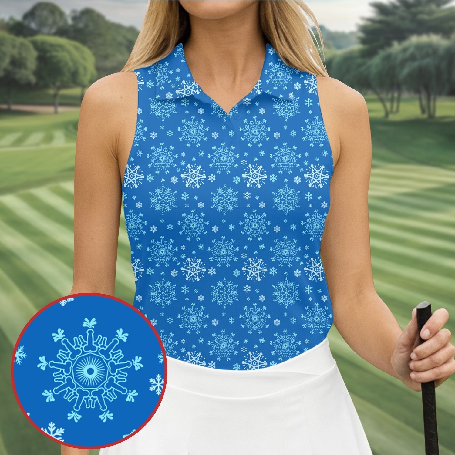 Dirty Funny Adult Humor Snowflakes Blue Golf Shirt, Fun Women's Golf Shirts, Christmas Golf Shirt, Ladies Golf Shirts