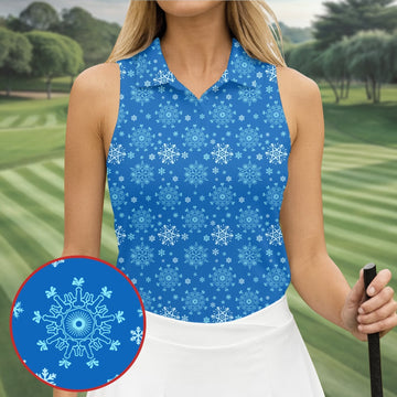 Dirty Funny Adult Humor Snowflakes Blue Golf Shirt, Fun Women's Golf Shirts, Christmas Golf Shirt, Ladies Golf Shirts