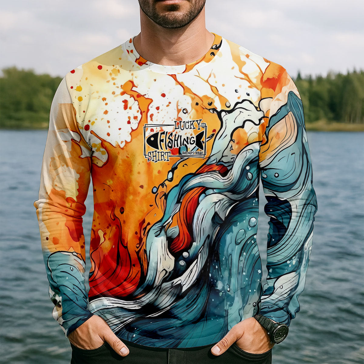 Lucky Fishing Shirt Do Not Wash Great Wave Art Fishing UPF Shirts, Funny Fishing Shirt, Fishing Shirts For Men
