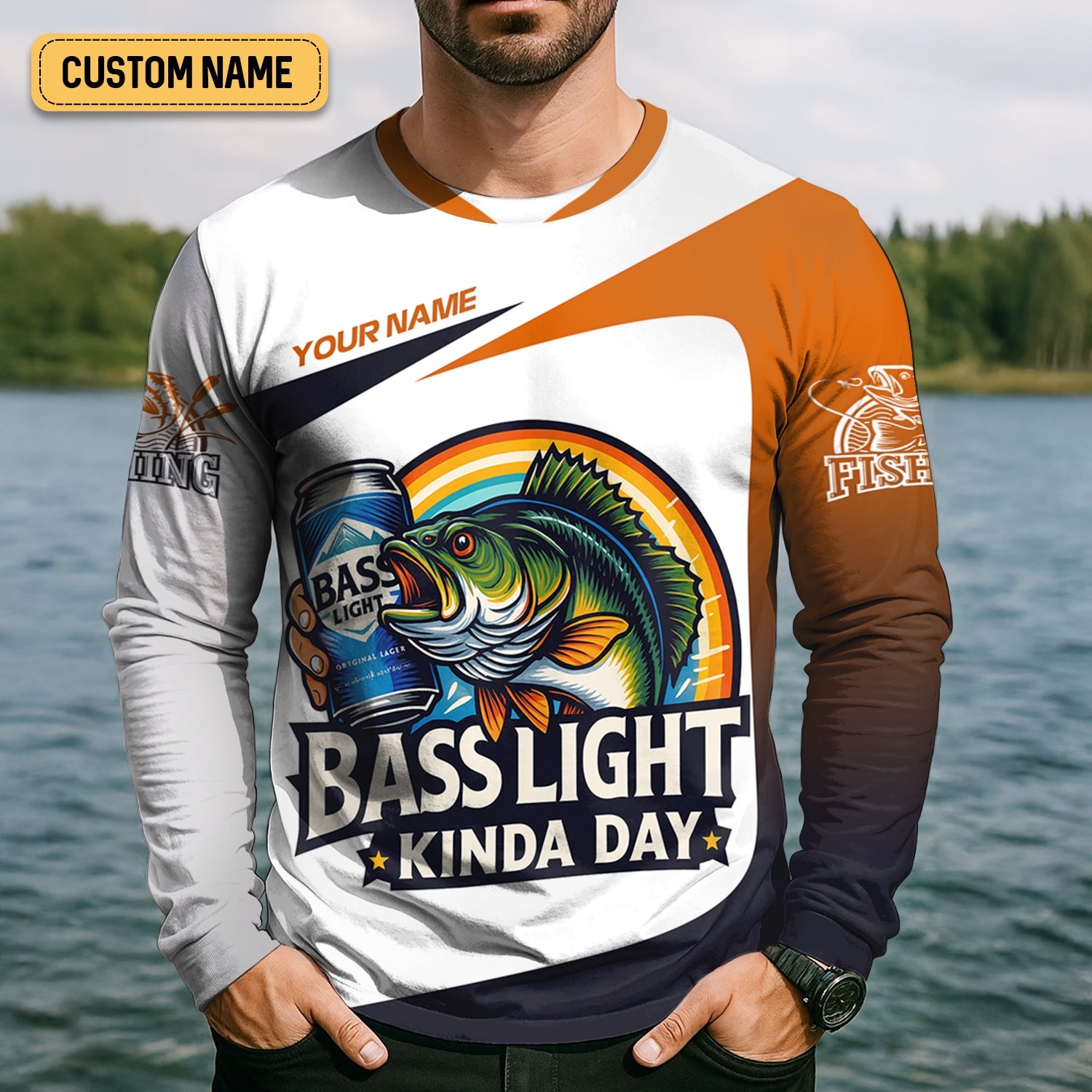 Basslight Kinda Day Fish And Beer Funny Fishing Shirt, SPF Shirt For Men, Gift For Fisherman, Bass Fishing