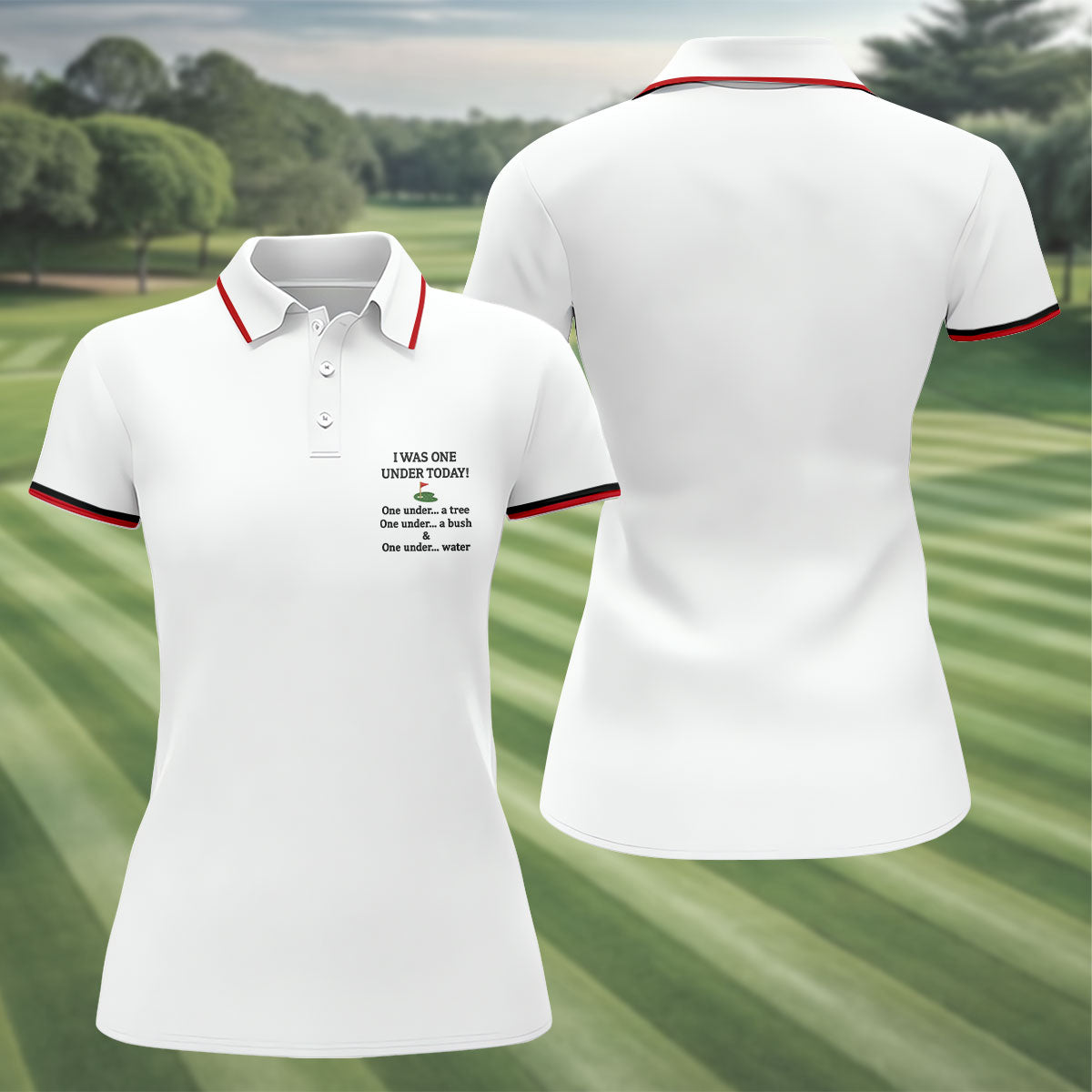 I Was One Under Today White Golf Shirt, Funny Golf Shirt, Ladies Golf Tops, Golf Shirt For Women