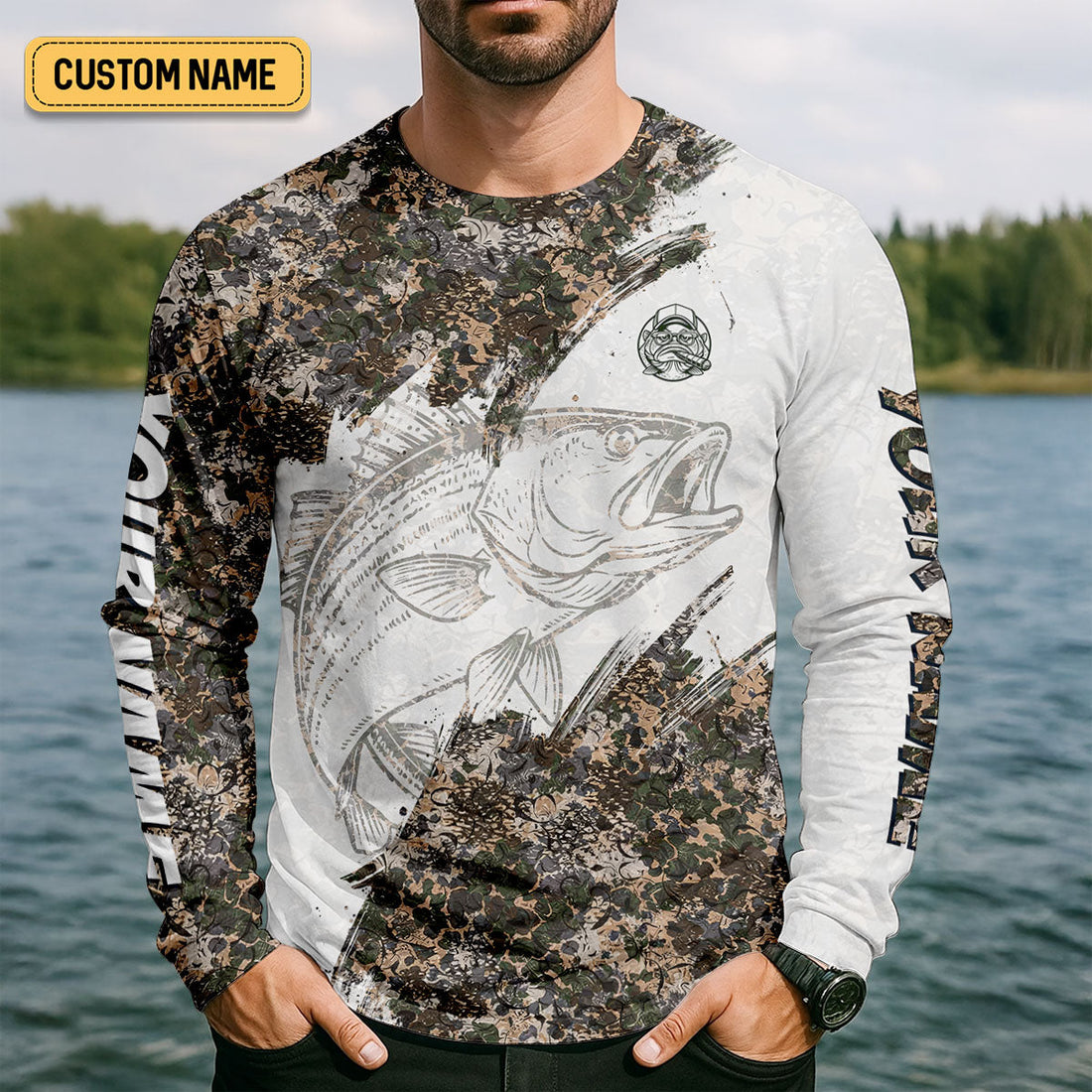 Personalized Funny Fishing Shirt for Men, Grumpy Old Man That Loves to Fish Long Sleeve, Camo Fisherman Gift