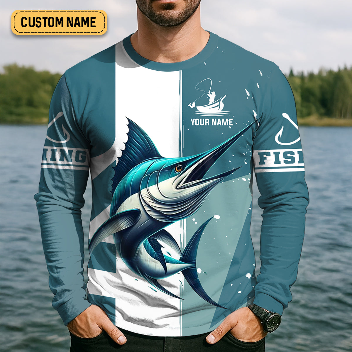 I Fish So I Don't Choke People Blue Marlin Fishing SPF Shirt For Men, Fishing Gifts For Men, Men's Fishing Shirt