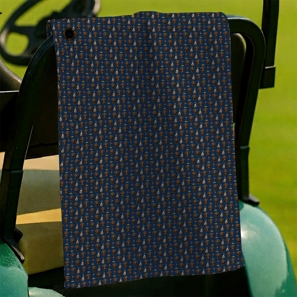 Chocolate Labrador Retriever Golf Towel, Funny Chocolate Lab Pattern Golf Towels, Dog Lover Golf Shirt