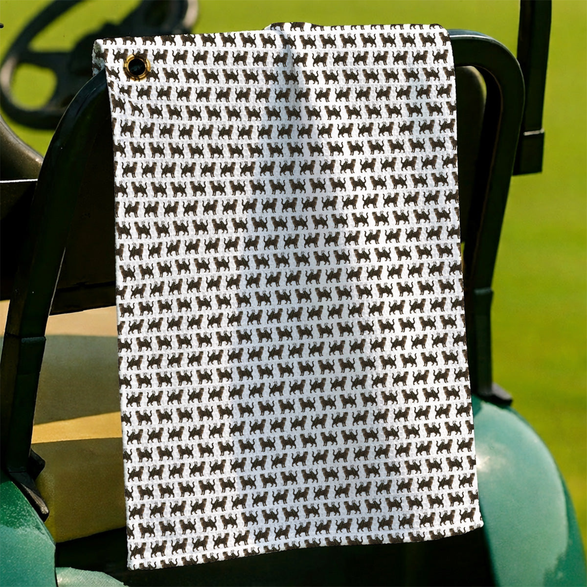 Brown Tabby Cat Golf Towel, Funny Cat Pattern Towels, Cat Lover Golf Gift For Golfer