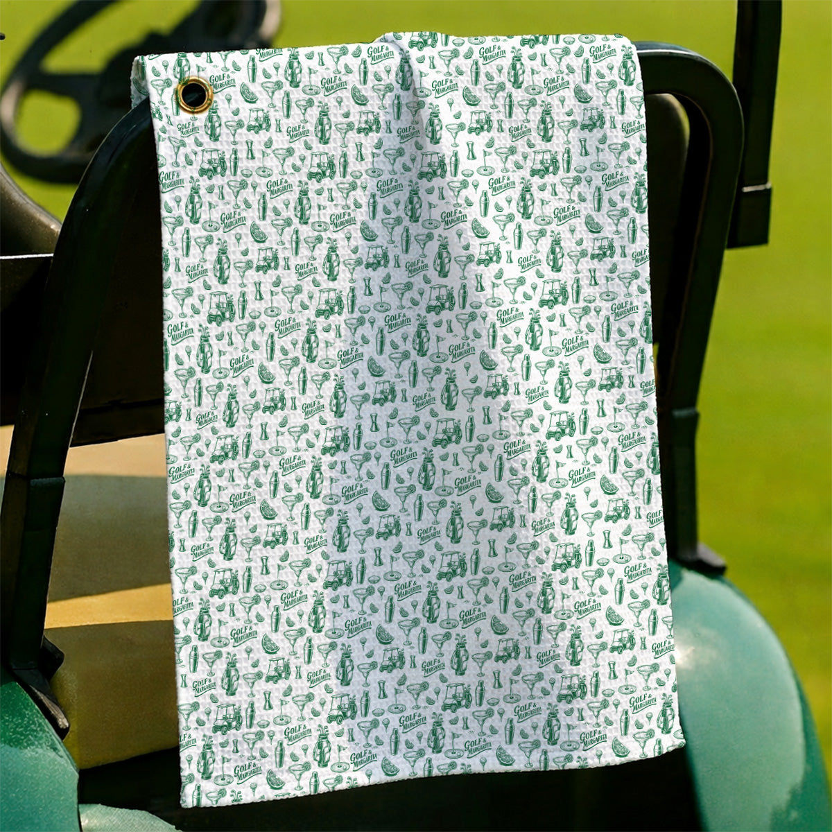 Golf & Margarita Pattern Golf Towels, Margarita Lover Golf Towel, Funny Golf Gift For Golfer
