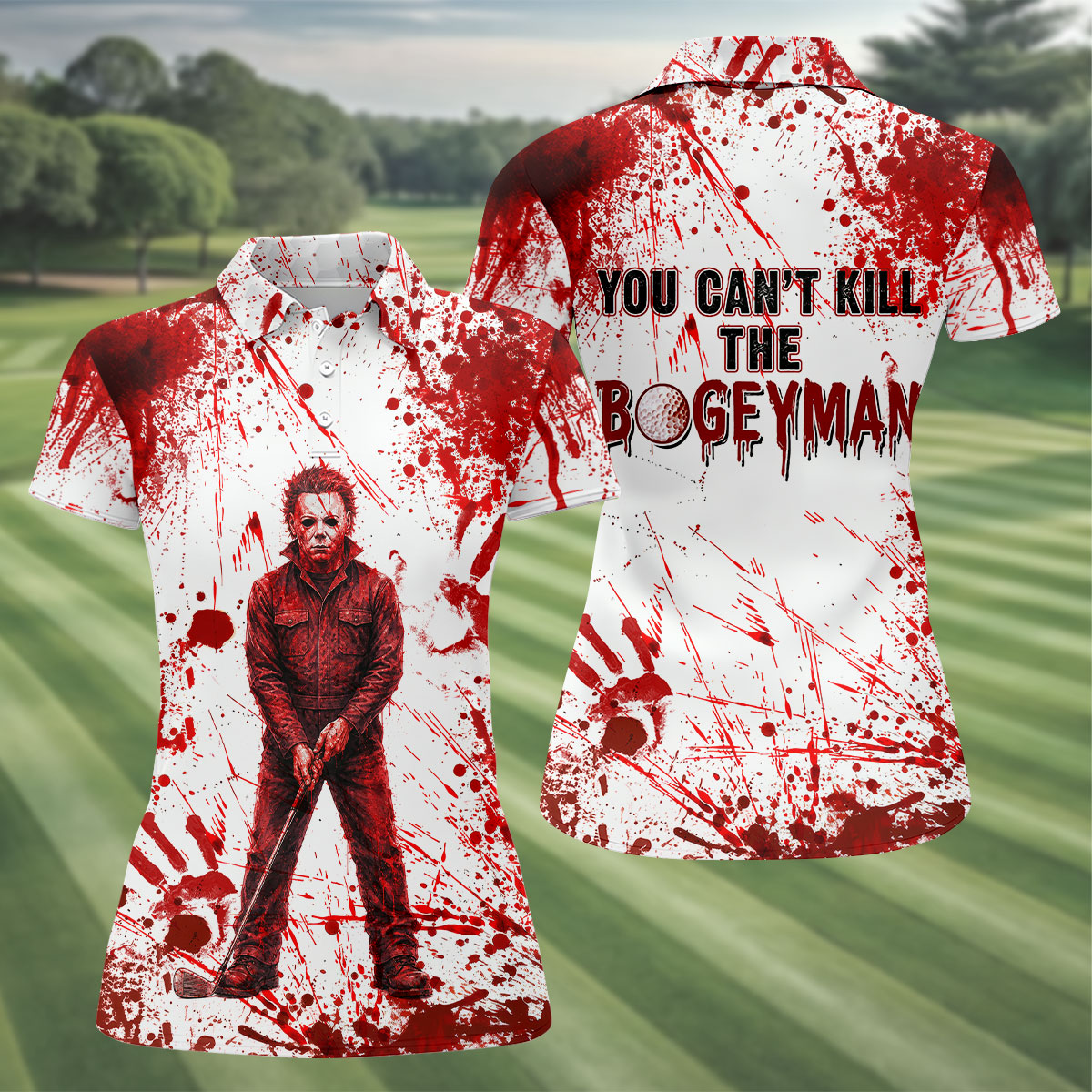 You Can't Kill The Bogeyman Halloween Polo Shirt, Womens Golf Tops, Golf Polo For Women
