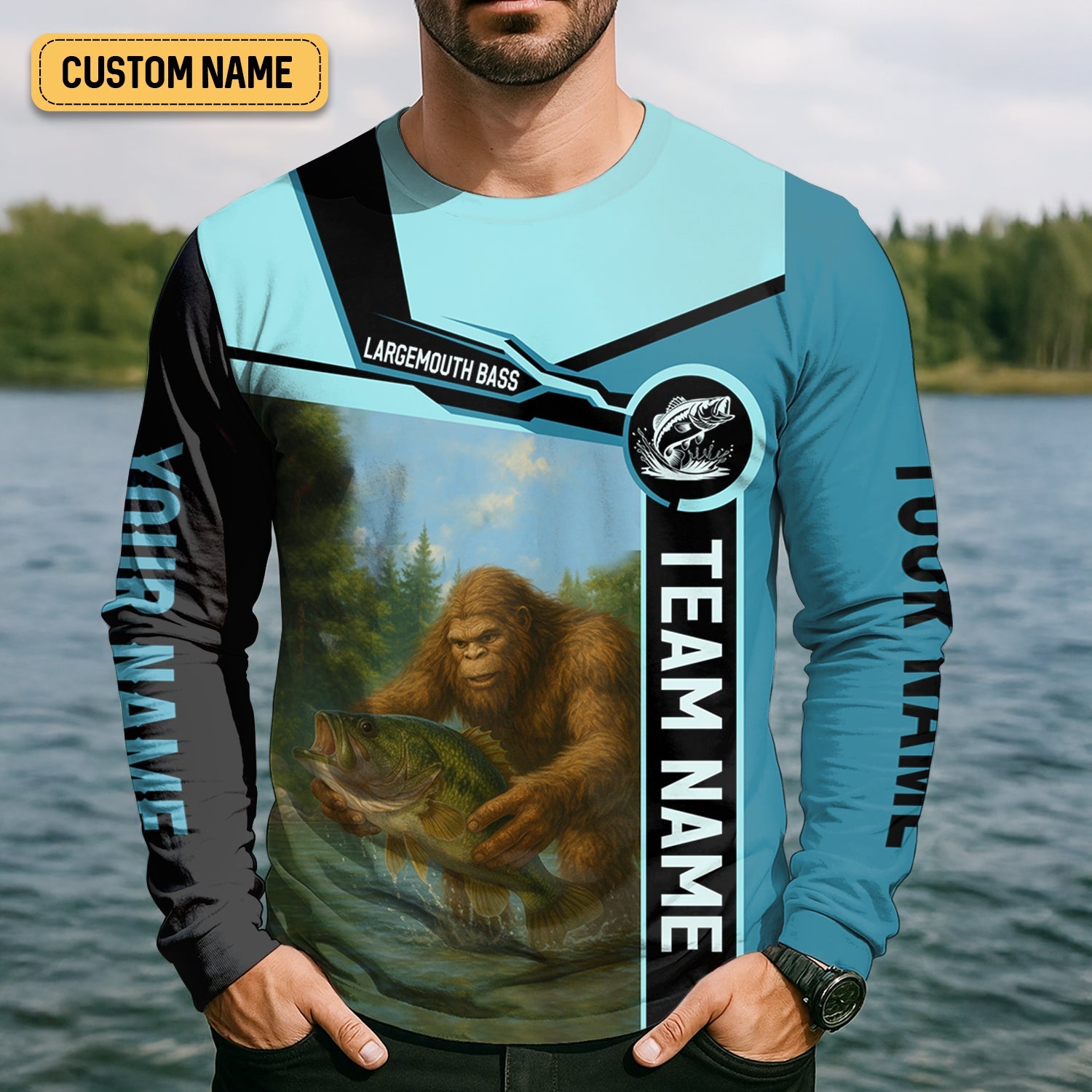 Hooked On Fish, Largemouth Bass Fishing, Funny Fishing Shirt, UV Protection Clothing, Mens Casual Shirts