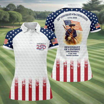 250 Years Of America Tropical Vibe Vintage Golf Polo ShirtPatriotic 4th Of July Golf Shirt For Women (Copy)
