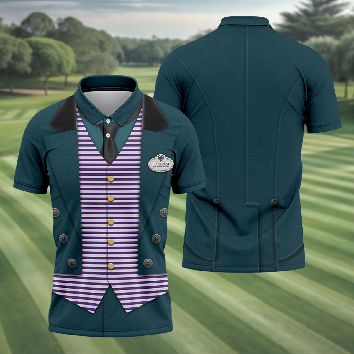 Ghostly Butler Costume Halloween Polo Shirt, Polo Shirts For Men, Mens Golf Shirts