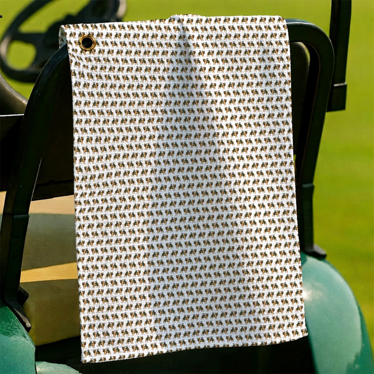 French Bulldog Pattern Golf Towel, Funny Frenchie Dog Towels, Golf Gift For Golfer
