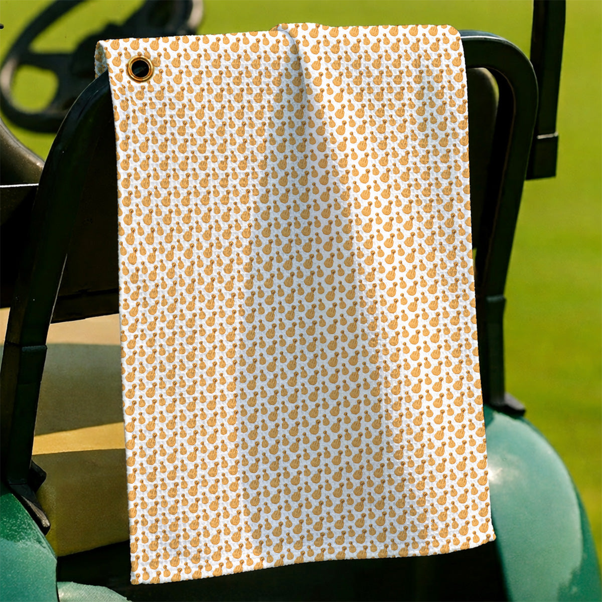 Golden Retriever Middle Finger Golf Towel, Funny Dog Pattern Golf Towels, Crazy Golf Gift For Golfer