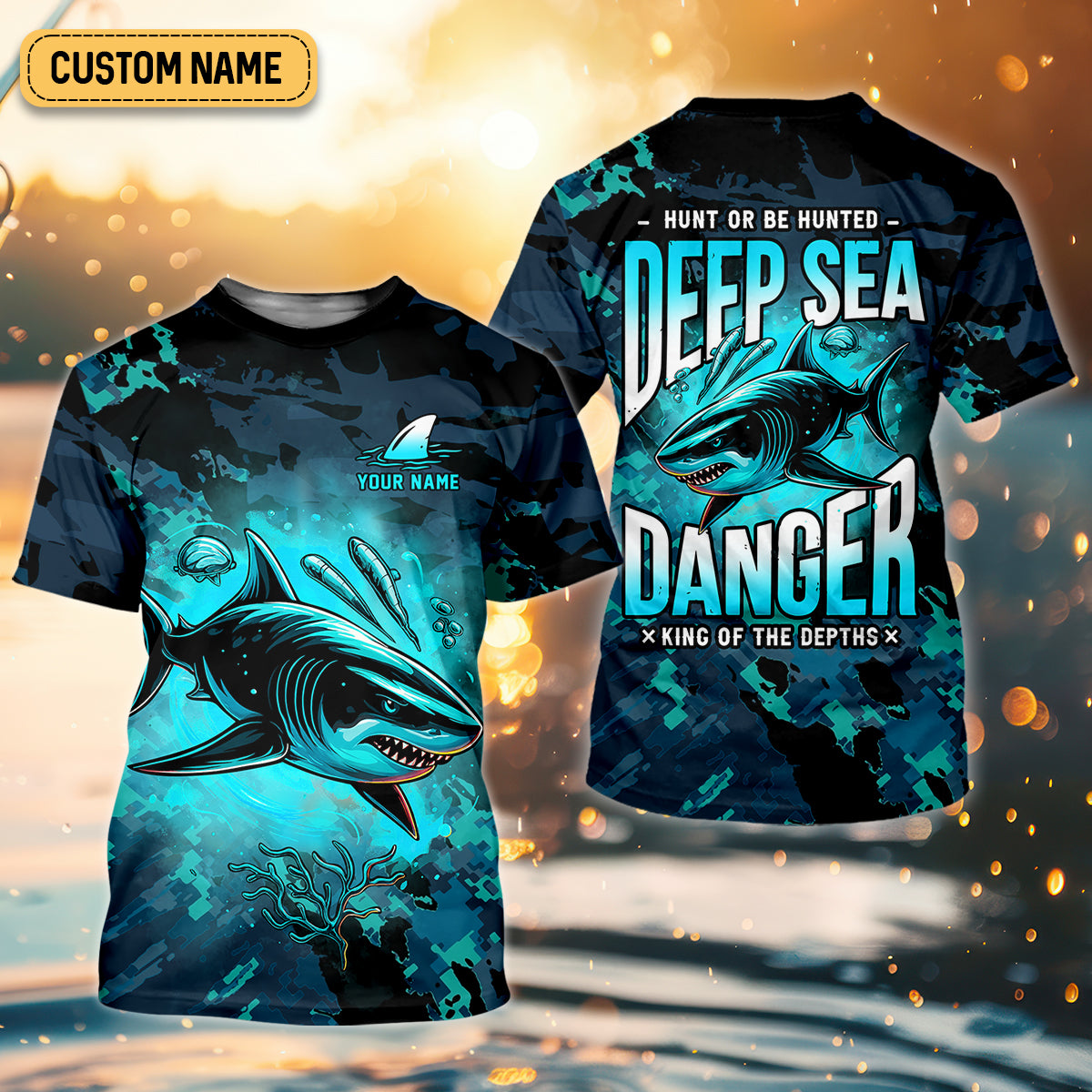 Hunt or Be Hunted Deep Sea Danger Performance Fishing Shirts, Fishing Shirt For Women, Long Sleeves SPF Shirt