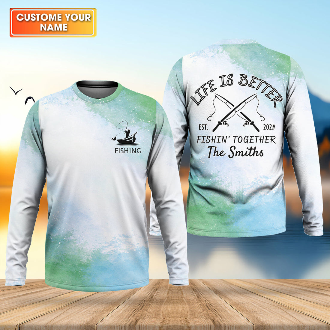 Life Is Better Fishing Together Personalized Fishing Shirt, Fishing UPF Shirts, Fishing Gift for Men