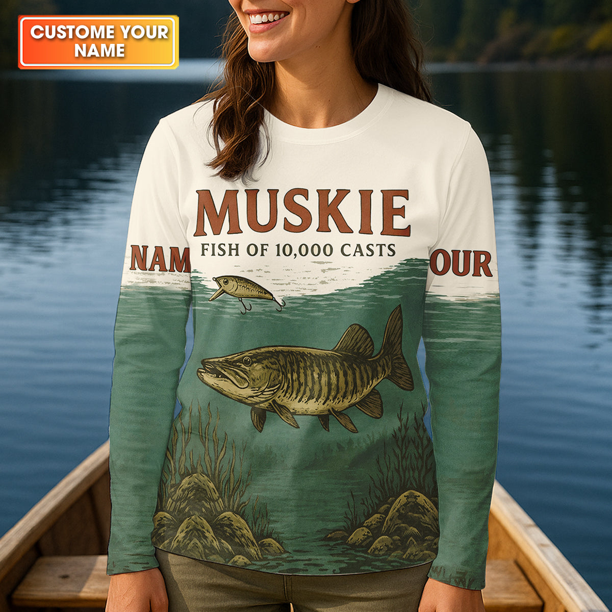 Muskie Fish Of 10000 Casts Vintage Fishing Shirt, Fishing UPF Shirts, Women Fishing Shirt