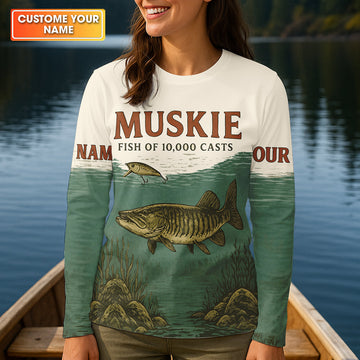 Muskie Fish Of 10000 Casts Vintage Fishing Shirt, Fishing UPF Shirts, Women Fishing Shirt
