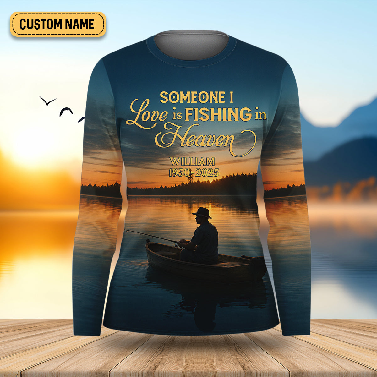 Someone I Love Is Fishing In Heaven Fishing Memorial Women SPF Shirt, Fishing Shirt For Women