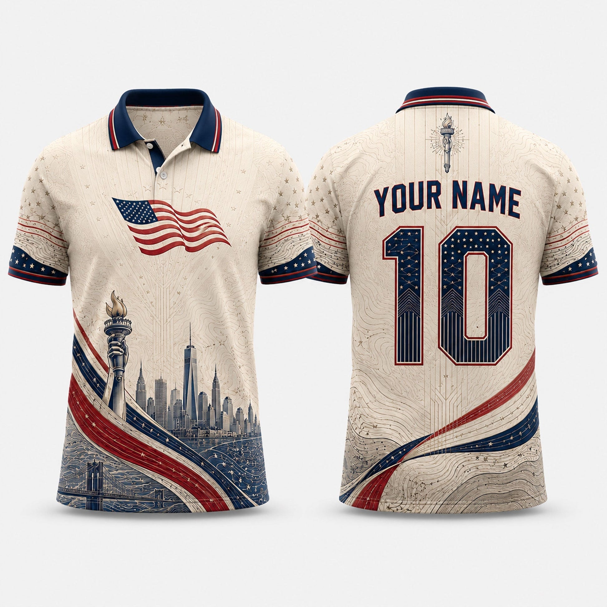 Red White Blue Fooball Shirt, V-Neck For Men Football Lover, American Soccer Fan Football Gifts