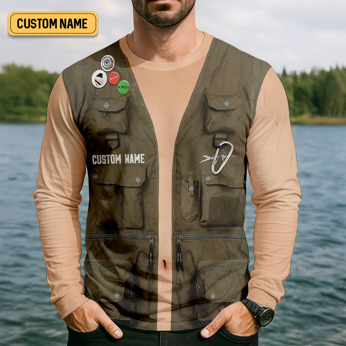 Fishing Vest Shirt, Personalized Fishing Shirt, Fishing UPF Shirts, Custom Fishing Shirt, Fishing Gift for Men