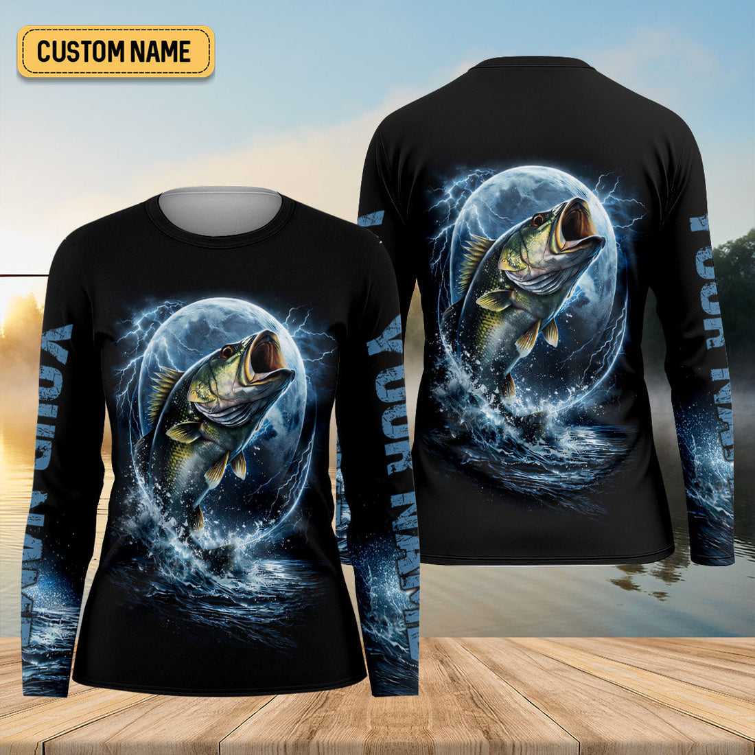 Night Bass Fishing UPF Shirts, Performance Fishing Shirts, Fishing Shirt For Women