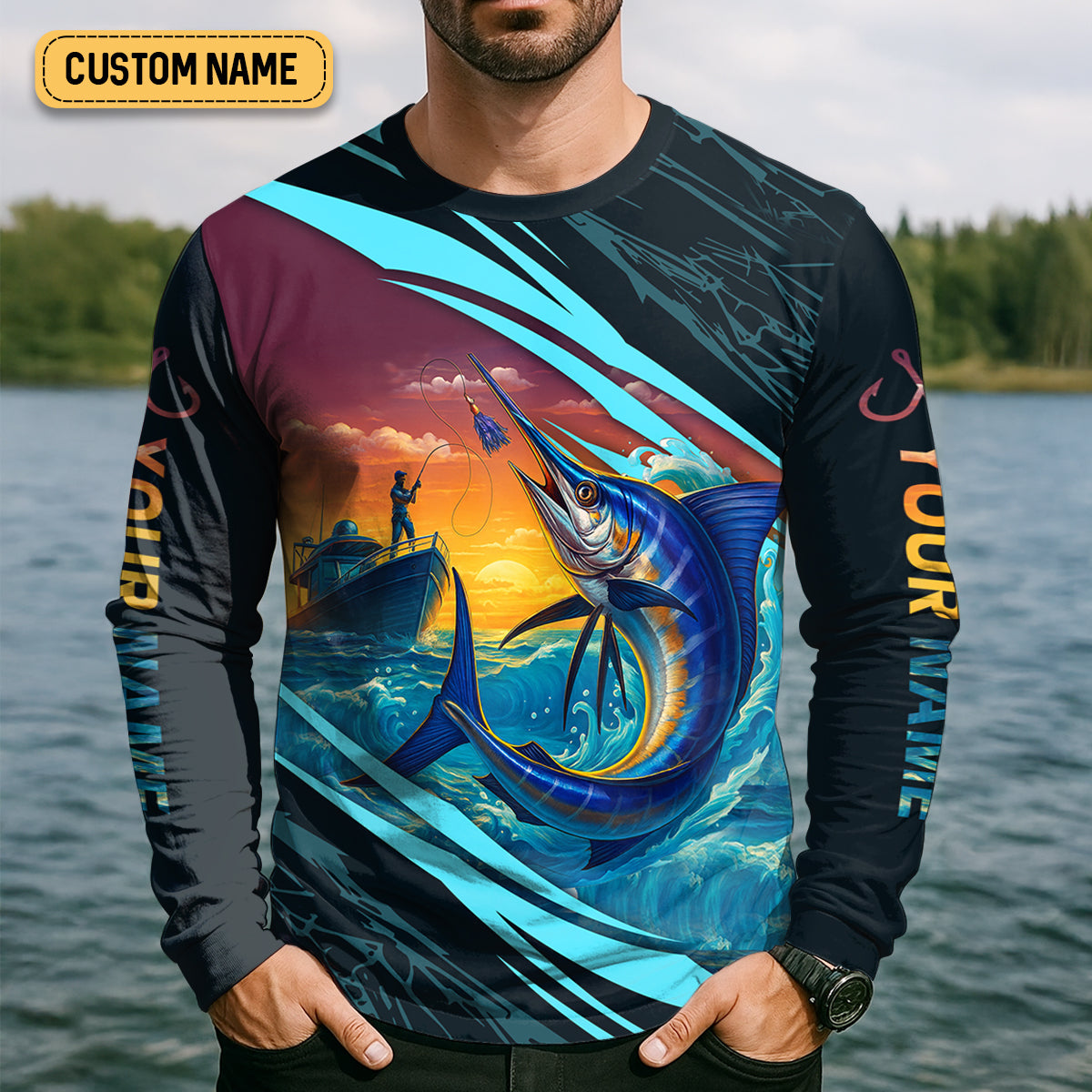 King Of The Deep Swordfish Fishing SPF Shirt For Men, Fishing Gifts For Men, Men's Fishing Shirt