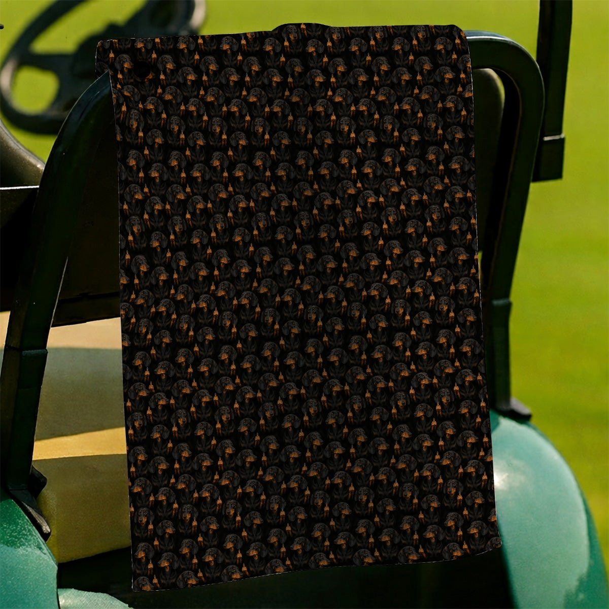 Funny Dachshund Golf Towels, Wiener Dog Pattern Golf Towel, Crazy Dog Dad Golf Apparel